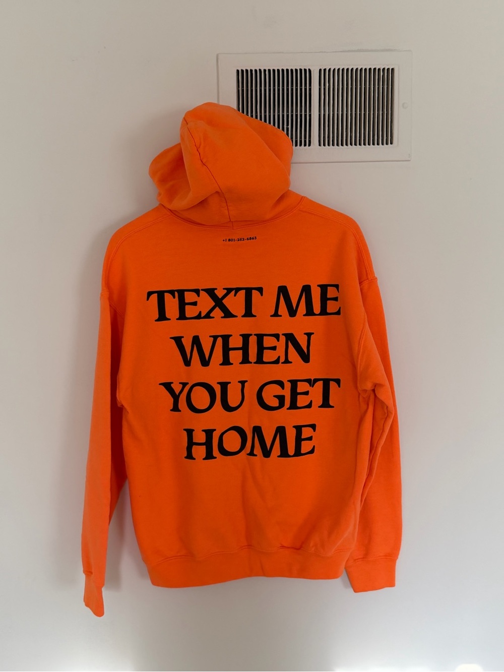 Lonely Ghost Text Me When You Get Home Orange Hoodie M